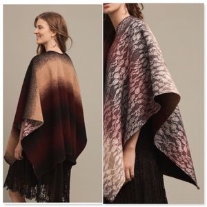 Anthropologie Wintertide Reversible Poncho